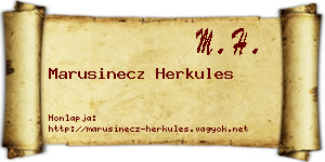 Marusinecz Herkules névjegykártya